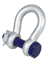 Load image into Gallery viewer, GT Blue Pin Bow Shackle with Safety Nut and Bolt Pin – BPSAB

